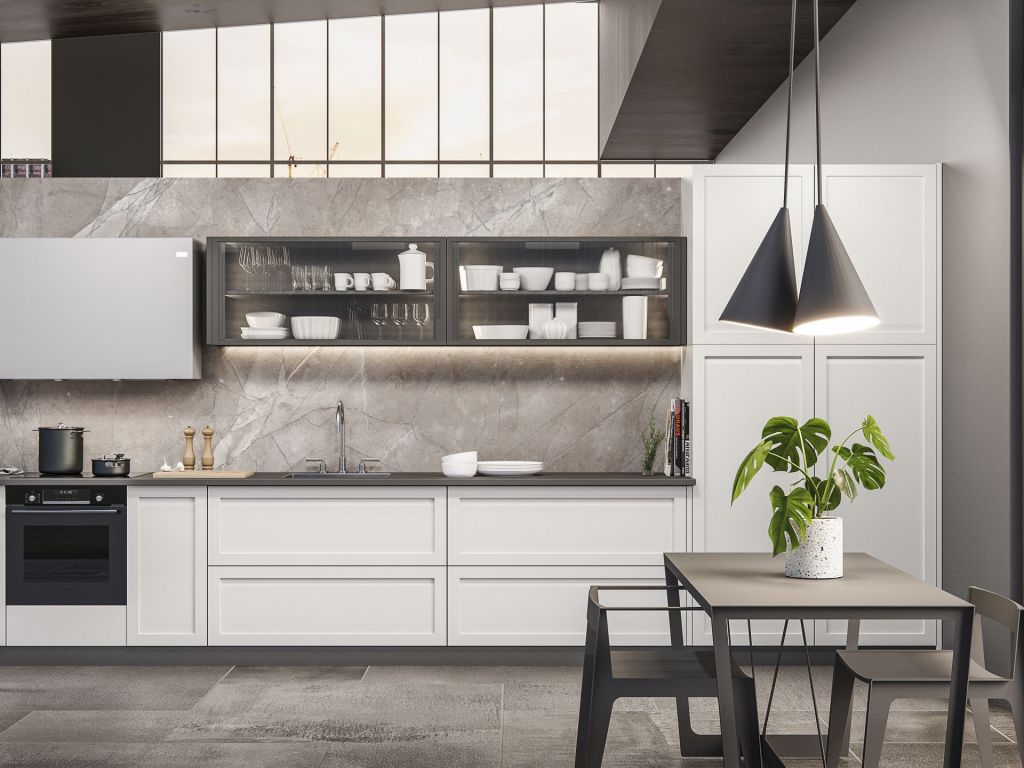 Alta _Laca Nimes blanco con frontal laminado mármol atenea